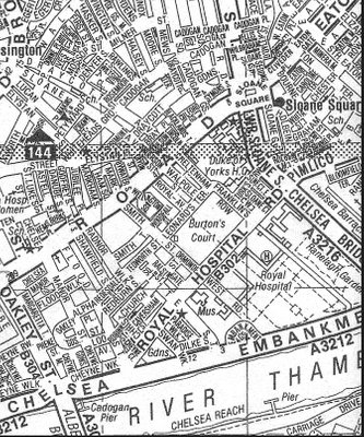 En liten del av kartan AZ över London.